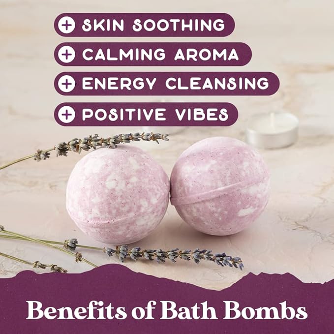 Purple Canyon Lavender Bath Bombs for Women | Relaxing, Natural Bath Bombs | Relaxing Self Care Gift