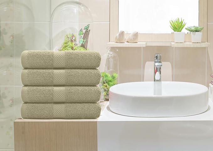 DAN RIVER 6-Pack Premium Hand Towels (16x28 Inches) - 100% Cotton, Ultra Soft, Lightweight, Highly Absorbent Towels for Bathroom, Spa, Gym, Salon, Hotel, and Travel - 550 GSM – Beige