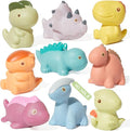 Bath Toys, Dinosaur 9 Pack | Sealed, No Hole & Mold Free Bath Toys Design | Soft, Squeezable & Float on Water | Safe & Non-Toxic Easy-Grip Baby & Toddler Bath Toy Set | Baby Pool Toys
