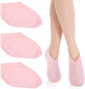 3 Pairs Foot Moisturiser Socks Overnight, Spa Cotton Socks for Foot Cream, Lotion Sock for Moisturising for Dry Feet Care, Moisturising Sock for Cracked Heel Repair Women Men (Pink)