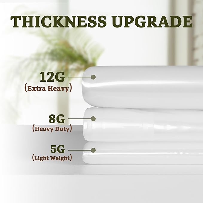 Barossa Design Extra Heavy Duty Shower Curtain Liner Thick - Soft Plastic Shower Liner Waterproof with Grommets & 3 Magnets, Clear, 72"x72"