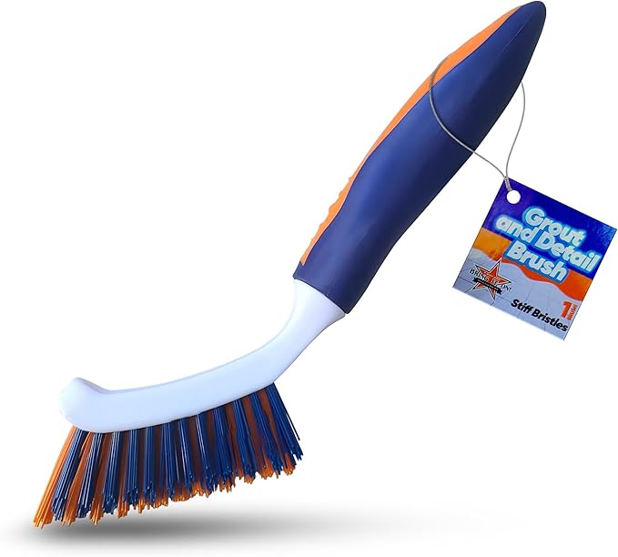 Bring It On Grout Cleaning Brush – Crevice Cleaning Brush with Stiff Nylon Bristles – Heavy-Duty Grout and Tile Cleaner Brush – Scrubbing Brush for Corners, Bathroom, Kitchen, Crevice Gaps