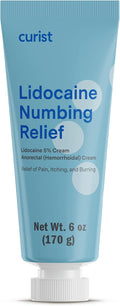 Curist 5% Lidocaine Numbing Cream - 6 oz (170 g) XL Tube - Soothing Numbing Cream for Temporary Discomfort, Itching, and Burning from Hemorrhoids Lidocaine 5% (1 Pack - 6 oz Tube)