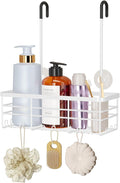 HapiRm Hanging Shower Caddy Organizer - No Drilling Shower Organizer with Hooks, Rustproof & Waterproof 304 Stainless Steel Bathroom Shelves - White (1 Basket)