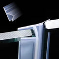 Frameless Soft Shower Door Sweep Seal Drip Rail, Glass Shower Silicone Door Seal Strip,Weatherproof Silicone Seal Fit for Glass (H Type, 8mm (5/16"))