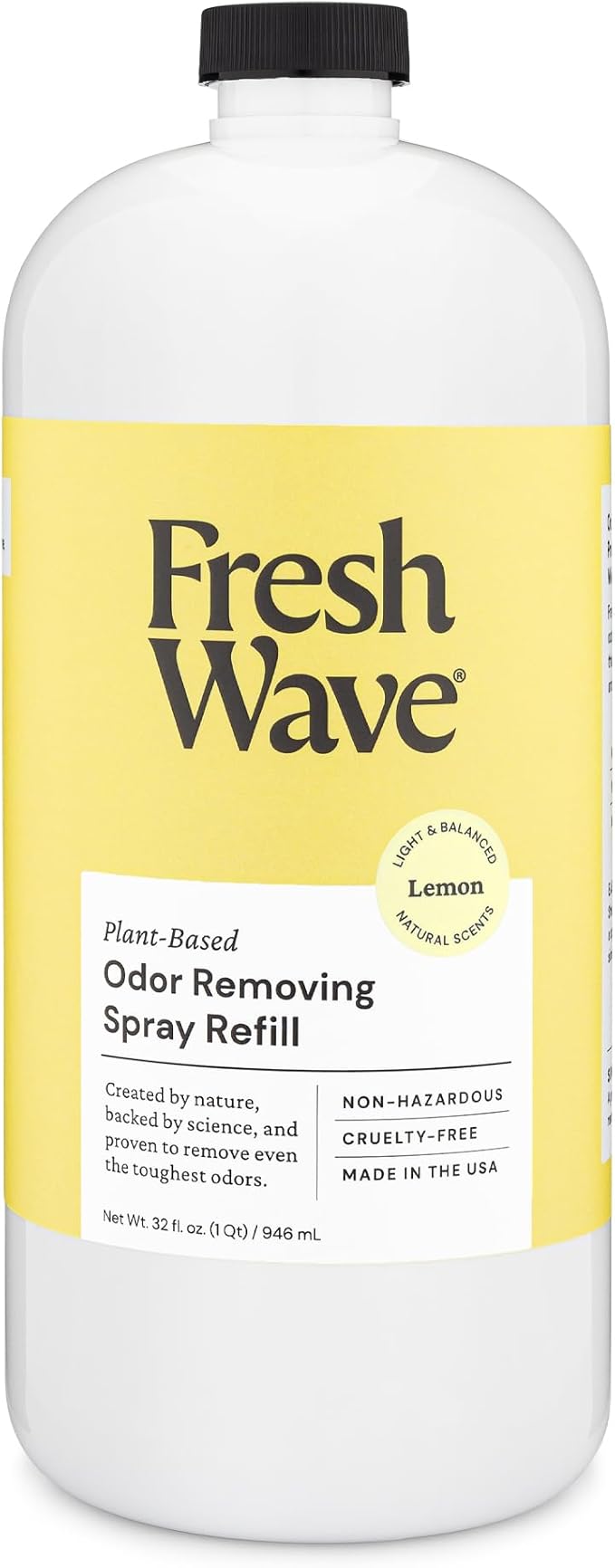 Fresh Wave Lemon Scent Odor Eliminator Spray & Air Freshener Refill, 32 fl. oz.
