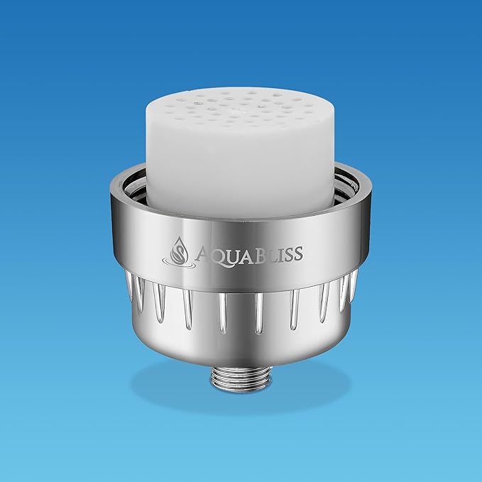 AquaBliss High Output Shower Filter Replacement Cartridge – Reduces Chemicals & Chlorine, Restores pH Balance, Glowing Skin, Strong Nails & Shimmering Hair – 3-Pack (SFC100)