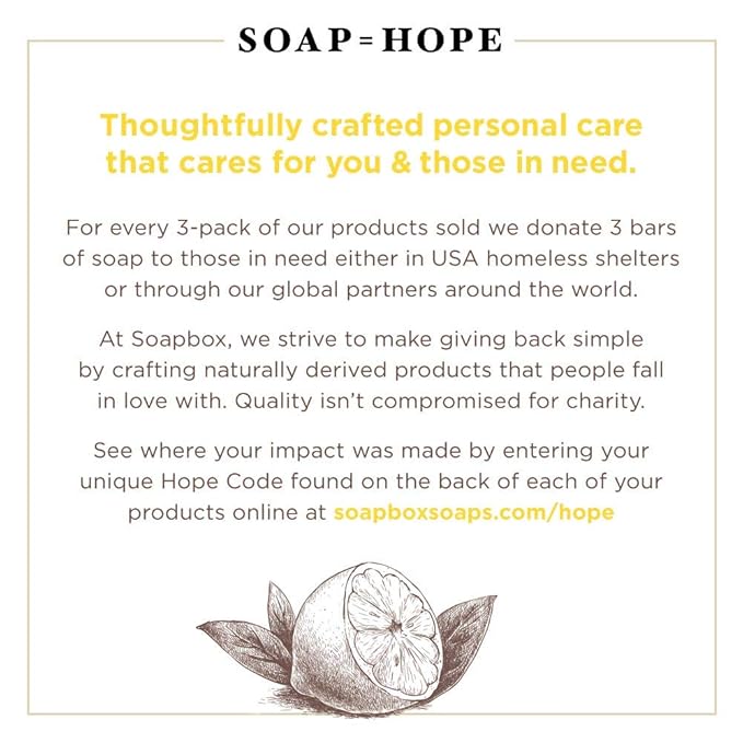 Soapbox Liquid Hand Soap Refill, Meyer Lemon & Tea Leaves, Gentle & Moisturizing Hand Wash for Kitchen and Bathroom, Vegan & Cruelty Free, 64oz Half Gallon Refill (Pack of 1)
