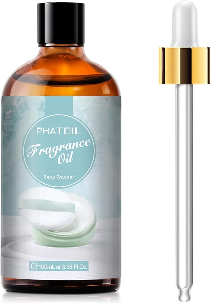 PHATOIL 3.38FL.OZ Baby Powder Fragrance Oils for Aromatherapy, Essential Oils for Diffusers for Home, Perfect for Diffuser, DIY Candle and Soap Making, DIY Scented Products - 100ml