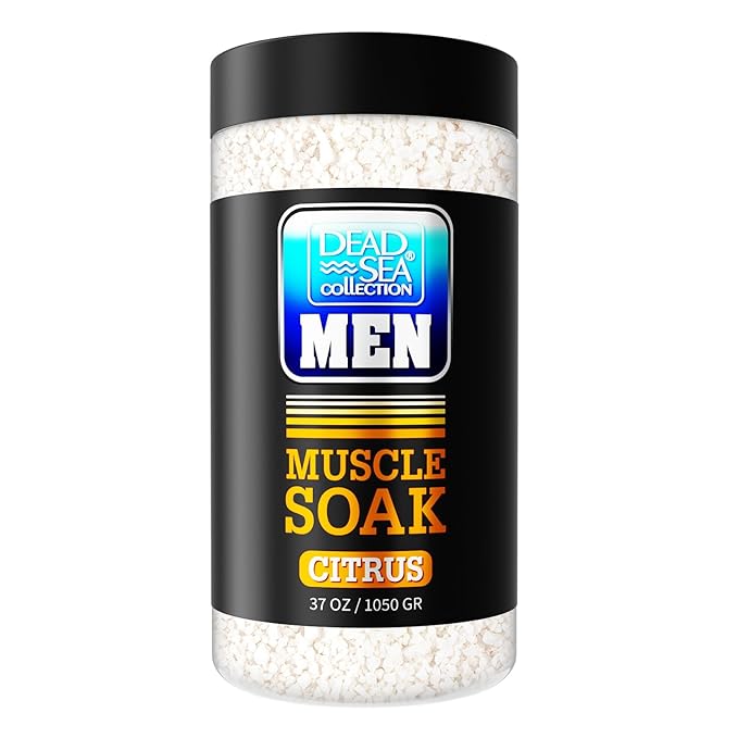 Dead Sea Collection Bath Salts for Men with Citrus Oil - Muscle Recovery Bath Soak – Mens Pure Dead Sea Salt for Soothing and Relaxing – 37 Oz