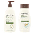 Aveeno Daily Moisturizing Lotion & Wash Regimen Pack, Nourishing Daily Moisturizing Body Lotion for Dry Skin, 18 oz, & Hydrating Body Wash with Soothing Prebiotic Oat, 18 oz, 2 Items