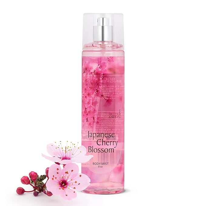 Freida & Joe Japanese Cherry Blossom Body Mist: A Luxurious 8 oz Gift for Her, Exquisite Floral Scent, Ideal Stocking Stuffer Fine Women Body Spray