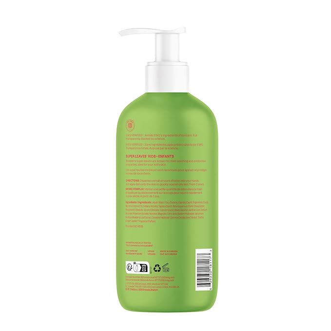 ATTITUDE Body Lotion for Kids, EWG Verifed Moisturizer, Dermatologically Tested, Plant and Mineral Based Cream, Vegan, Watermelon & Coco, 16 Fl Oz (Pack of 6)