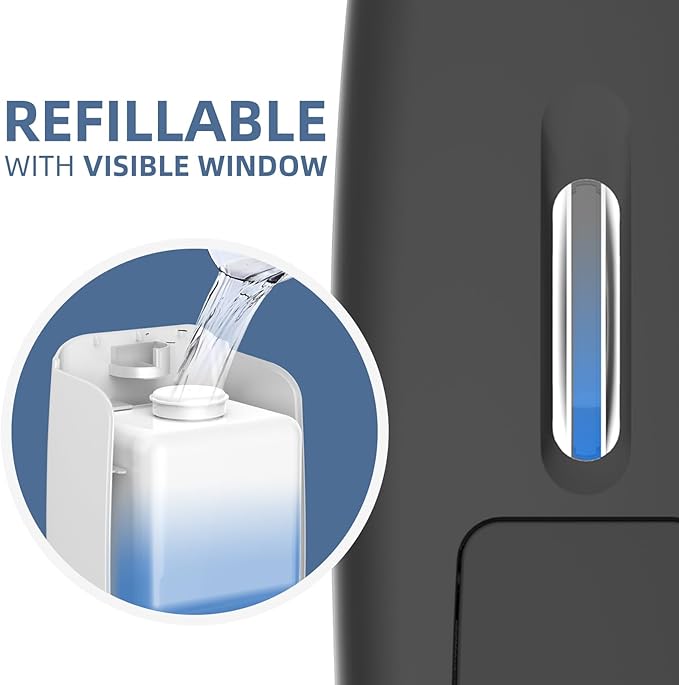 Soap Dispenser Wall Mount 28oz Commercial Hand Soap Dispenser for Bathroom Liquid Gel Hand Sanitizer Dispenser No Drilling Black