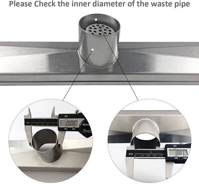 Neodrain 60-Inch Linear Shower Drain with Tile Insert Grate,Brushed 304 Stainless Steel Rectangle Shower Floor Drain, Linear Drain with Leveling Feet, Hair Strainer