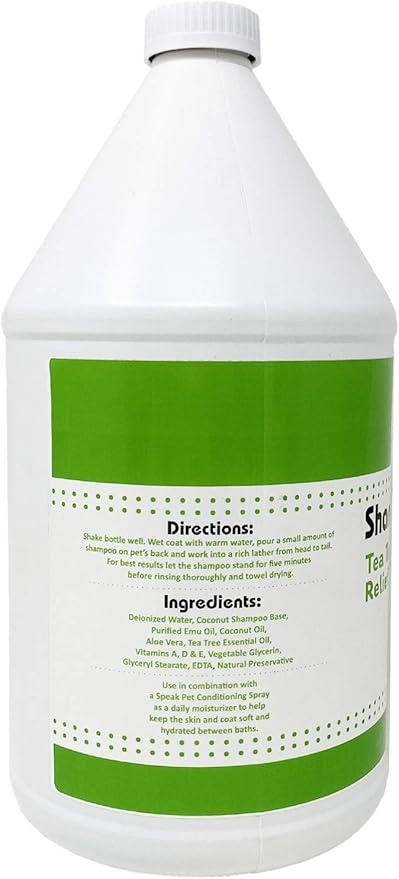 Natural Dog Shampoo with Pump, Tea Tree Relief, 1 Gallon