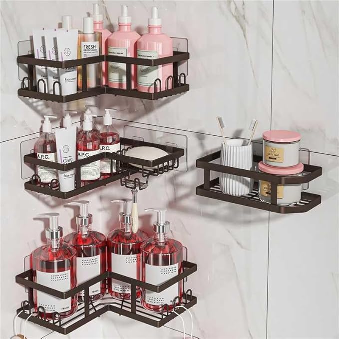 Corner Shower Caddy - Rust-Proof, Space-Saving, Easy to Install Organizer for Bathroom. Copper
