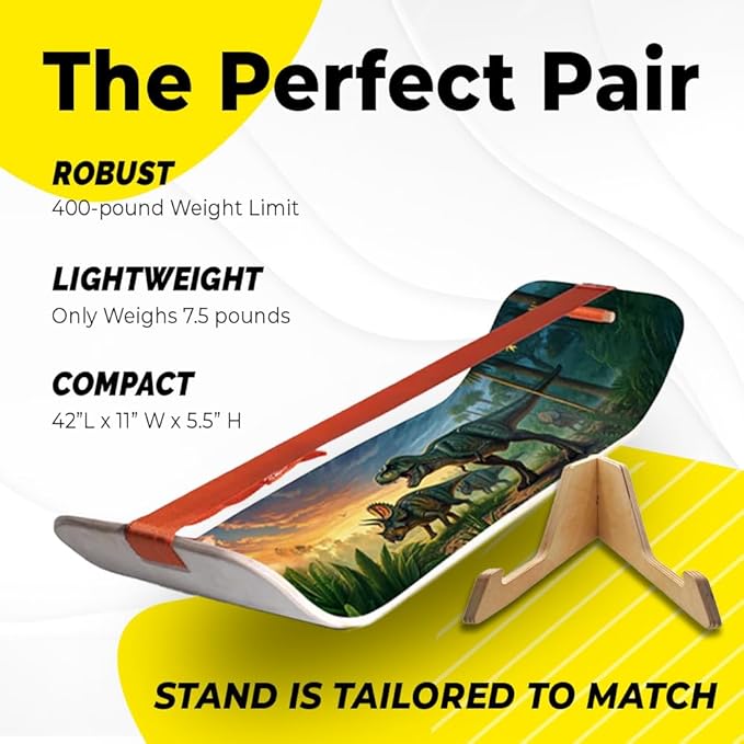 GIBBON SlackBoard - GiBoard Balance Board Kids & Adults - Slackline Balance Trainer - Slack Board Core Workout Equipment Home Gym Training - Standing Desk Exercise - Yoga, Agility, Pilates & More