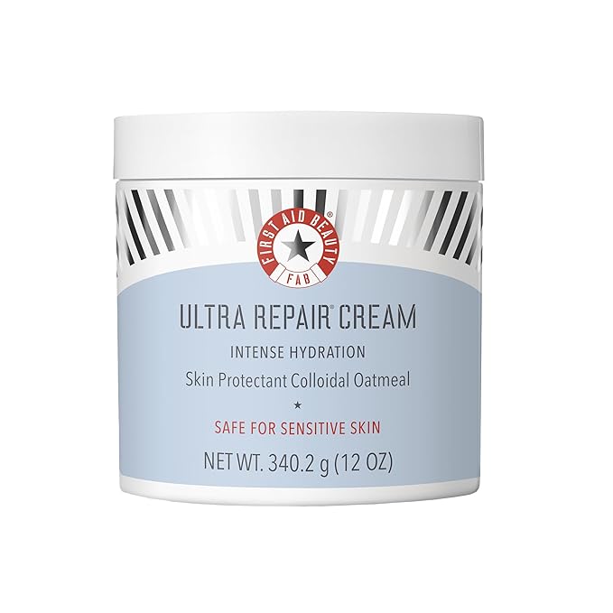 First Aid Beauty - Ultra Repair Cream, Intense Hydration Whipped Colloidal Oatmeal, Clinically Proven to Strengthen Skin Barrier in 7 Days & Helps Relieve Eczema, Luxury Face & Body Moisturizer, 12 oz