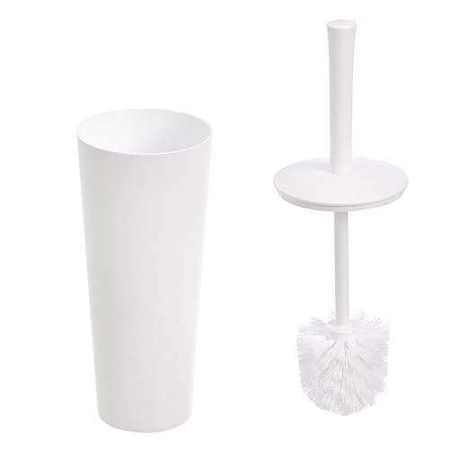 Amazon Basics Toilet Brush and Holder Set - 4-pack, White
