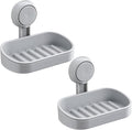 TAILI Soap Dish Bar Holder Suction Cup,SoapSaver with Powerful Vacuum Suction,Sponge Holder for Shower,Bathroom,Tub andKitchen Sink,Universal Shower Accessories,Drill-Free,Removable,2 Pack,Grey