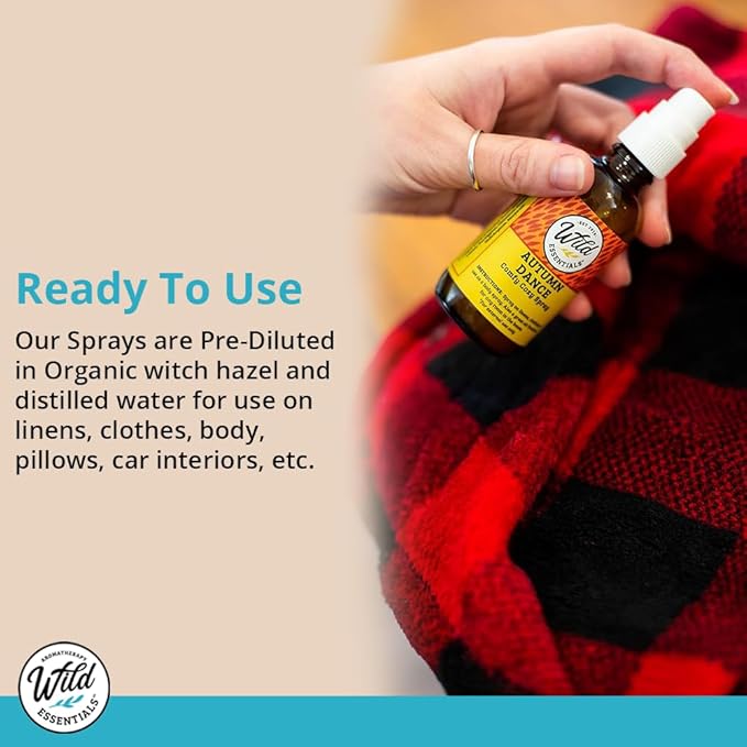 Wild Essentials All Natural Essential Oil Sprays, 2 Ounce, 60ml, Organic Witch Hazel, Aromatherapy, Made in USA