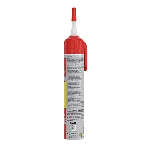 Flex Caulk, Waterproof & Weatherproof Hybrid Polymer Sealant, Strong, Paintable, Indoor, Outdoor, Bath, Shower, Sink, Window, Baseboards, Door, RV, Roof, Wood, Auto & Marine, Clear, 6.6 oz, 1-Pack