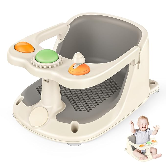 Baby Bath Seat for Babies 6 Months & Up - Non-Slip Toddler Bath Seat for Baby & Newborn with Suction Cups, Safe Baby Bath tub Seat with Suction Cups, Baby Bath Chair