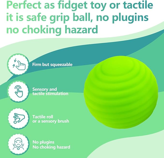 Sensory Ball for Babies 6 to 12 Months, Baby Balls for Toddlers 1-3 Massage Stress Relief, Textured Multi Sensory Balls Gift Sets, Montessori Sensory Toys 6 Spikey Squeeze Ball for Infant Kids