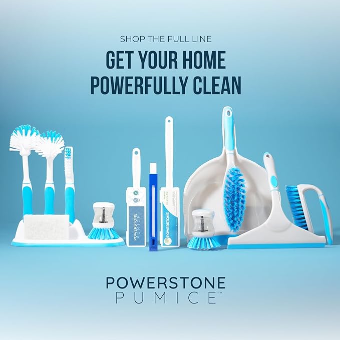 Powerstone Pumice Stone Toilet Bowl Cleaner with Handle (6-Pack) – Heavy-Duty Hard Water Stain Remover for Toilets, Grills, Tiles, and Pools – Non-Scratch Scouring Stick for Deep Cleaning