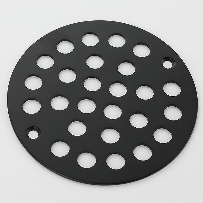 4-Inch Screw-in Shower Strainer Drain Cover Replacement Floor Strainer(Black)