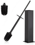 BVL Toilet Brush and Holder Set Black Stainless Steel 304 Square Freestanding Toilet Brush for Bathroom