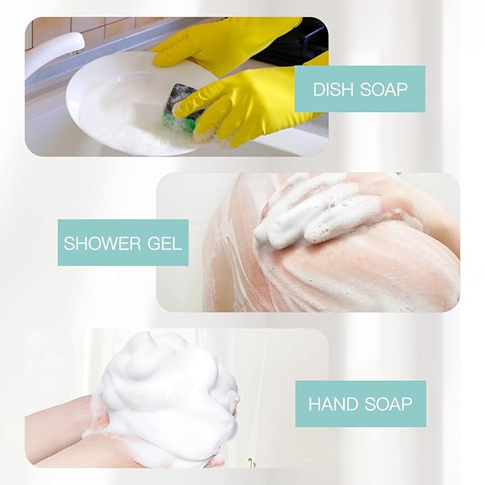 2oz Foam Bottle (3PCS) Empty Foaming Pump Dispenser for Hand Soap, Lash Cleanser, Shampoo to Travel (60ml, White&Green)
