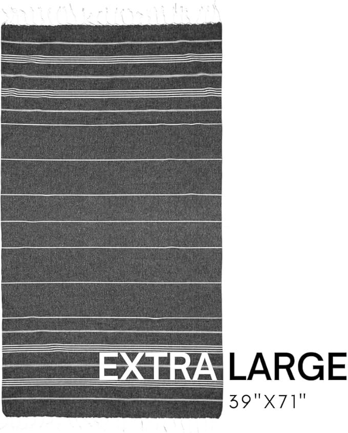 BAY LAUREL Turkish Beach Towel with Travel Bag 39 x 71 Quick Dry Sand Free Lightweight Large Oversized Towels Light