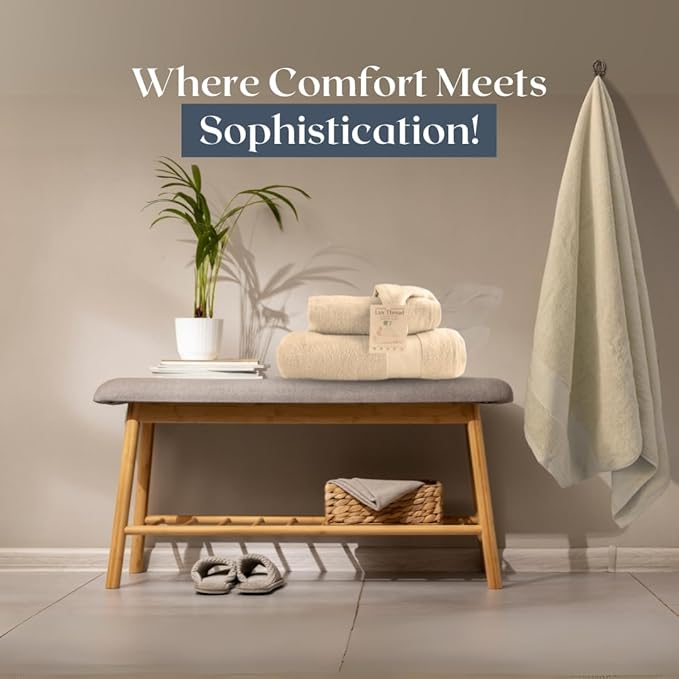 Egyptian Cotton Towel Set - 3 Piece | Ultra Soft 100% 600 GSM Towels | 1 Bath, 1 Hand, 1 Washcloth | Quick Dry, Durable for Bathroom, Home, Spa, Gym | Premium Towel Set (Off White)