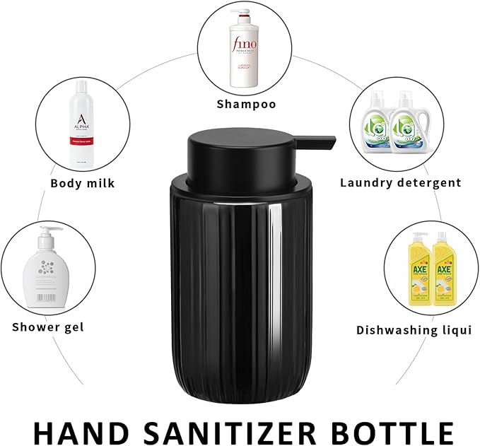 Soap Foaming Dispenser Ceramic with Easy-to-Press Pump Hand Foam Dispenser for Shampoo Bathroom Countertop 13.5 oz