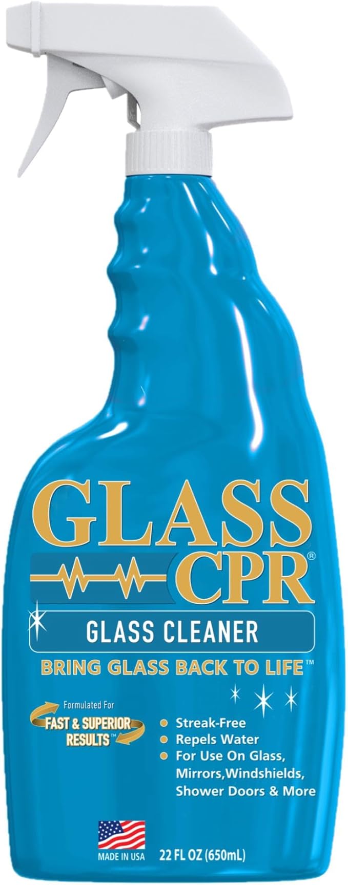 Glass CPR 2-in-1 Glass Cleaner & Water Repellent (22oz) | Deep Cleaning for Glass, Mirrors, Windows, Windshields, Shower Doors
