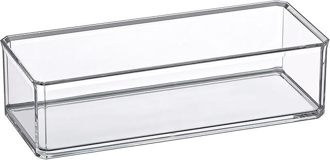 Amazing Abby - Glamour - Acrylic 1-Compartment Makeup Organizer, Transparent Plastic Lipstick Holder, Perfect Bathroom Vanity Storage Solution for Lipsticks, Nail Polishes, and More