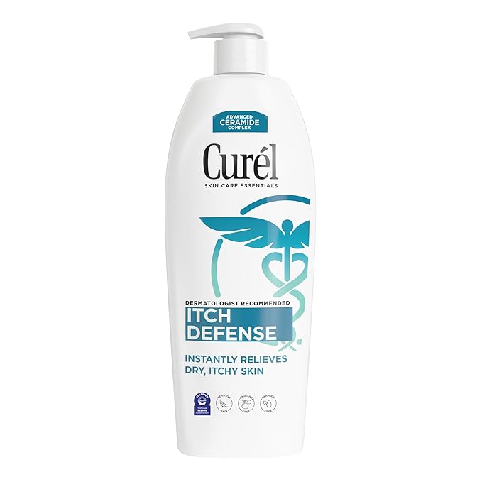 Curel Itch Defense Calming Body Lotion, Moisturizer for Dry, Itchy Skin, Body and Hand Lotion, with Advanced Ceramide Complex, Pro-Vitamin B5, Shea Butter, 20 Oz
