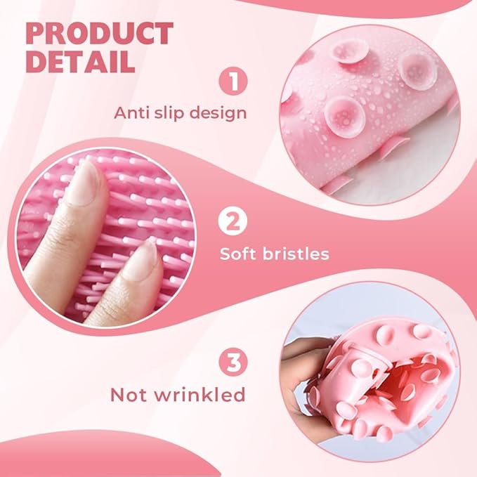 2026 New Silicone Shower Foot Scrubber Mat, Foot Back Cleaning Pad Back Washer Exfoliating Bath Wash Pad, Shower Foot Scrubber Mat with Non-Slip Suction Cups (Gray)