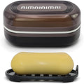 Travel Soap Container, Leakproof Soap Box, Travel Soap Holder with Removable Draining Layer, Portable Soap Case for Traveling, Camping, Gym (Black)