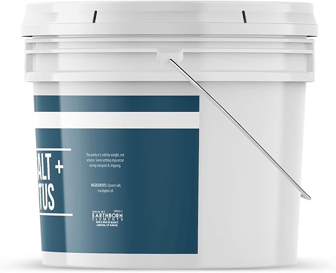 Earthborn Elements Eucalyptus Epsom Salt (1 Gallon), Pure & Undiluted, Soothing Aroma