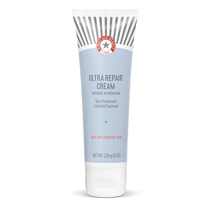 First Aid Beauty - Ultra Repair Cream, Intense Hydration Whipped Colloidal Oatmeal, Clinically Proven to Strengthen Skin Barrier in 7 Days & Helps Relieve Eczema, Luxury Face & Body Moisturizer, 8 oz