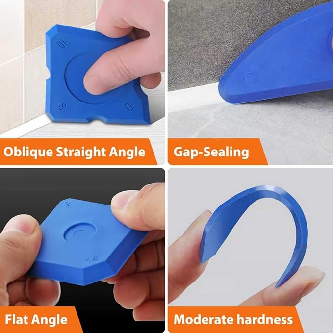 Caulk Gun Kit with Caulk Remover Tool - Smooth Silicone Caulking Gun Set for Caulking Removal, Shower & Bathroom, Includes Caulking Gun Tool, Caulk Scraper Tool Spackle Knife, All in One with Gift Box
