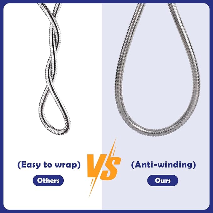 Shower Hose, 79 Inch Extra-Long Stainless Steel Shower Hose with Stainless Steel Insert and Nut,Brushed Nickel Finish