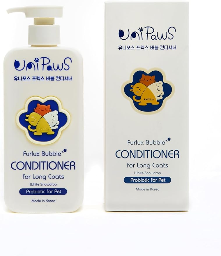 Unipaws Biotin Long-Haired Dog Conditioner – Volumizing, Anti-Shedding, Detangling & Softening for Glossy, Show-Ready Coats with Hibiscus – EWG Green & Medicated, Made in Korea, 16.9 Fl Oz / 500ml