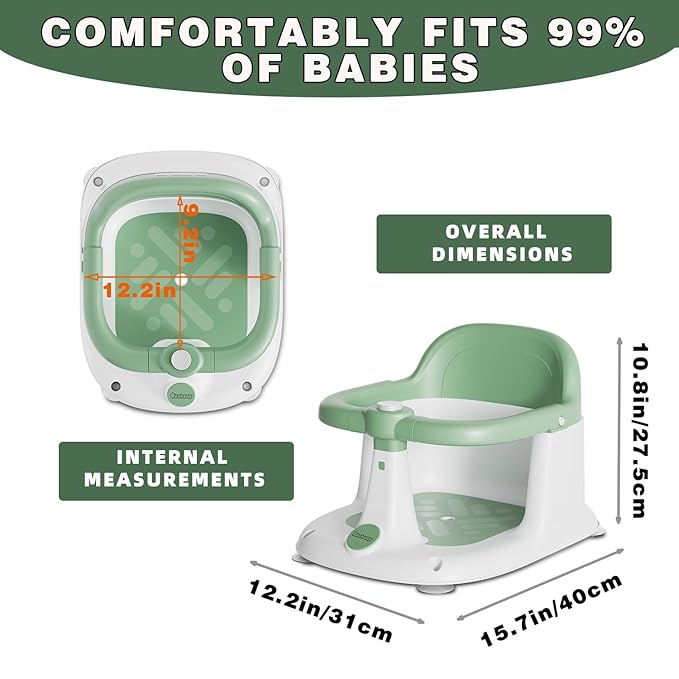 Baby Bath Seat for Babies 6 Months & up - Sit up Bathtub Seat for Toddlers - Infant Tub Shower Chair with Powerful Suction Cups