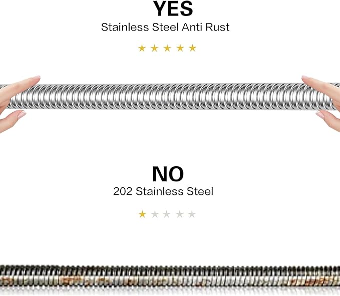 RUMOSE 79 inches Shower Hose Extra Long Stainless Steel Shower Tube Attachment Flexible Handheld Shower Sprayer Hose, Polished Chrome