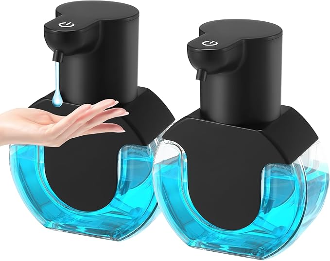 2 Pack Automatic Soap Dispenser Touchless,14.2oz/420ML Auto Liquid Soap Dispenser,Rechargeabled Wall Mounted Smart Pump for Bathroom Kitchen