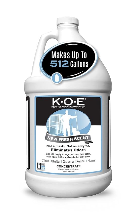 Odorcide K.O.E. Fresh Scent Odor Eliminator Concentrate – For Strong Odor on Cages, Floor, & More – Non-Enzymatic For Home & Dog Kennel – Home & Pet Supplies (1 Gal)